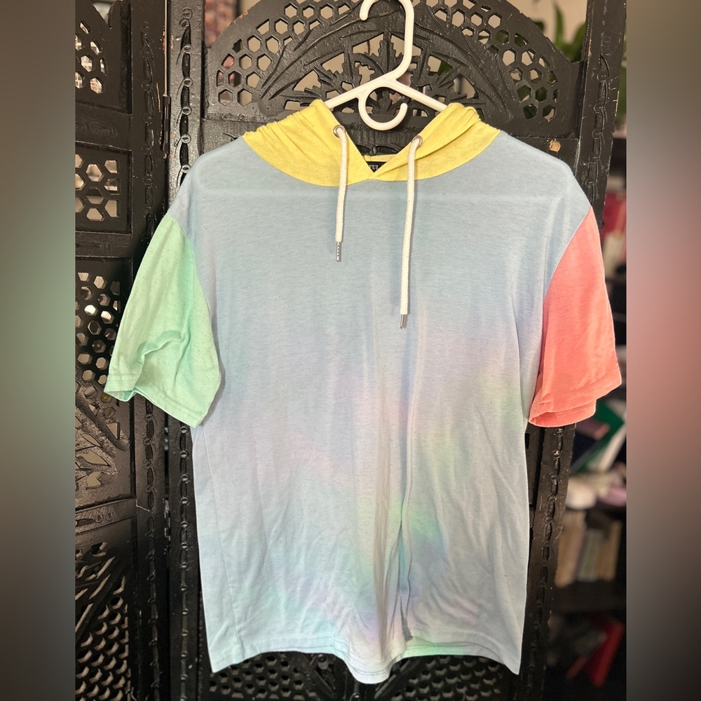 Zaful Men’s Color block Tee with Hoodie
